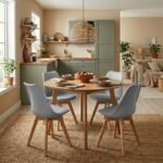 Καρέκλα τραπεζαρίας Viva Megapap PP - PU γκρι - ξύλινο φυσικό πόδι 48,5x54x80εκ. - Image 3