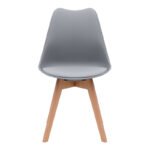 Καρέκλα τραπεζαρίας Viva Megapap PP - PU γκρι - ξύλινο φυσικό πόδι 48,5x54x80εκ. - Image 5