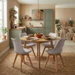 Καρέκλα τραπεζαρίας Viva Megapap PP - PU cappuccino - ξύλινο φυσικό πόδι 48,5x54x80εκ. - Image 3