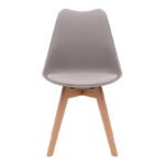 Καρέκλα τραπεζαρίας Viva Megapap PP - PU cappuccino - ξύλινο φυσικό πόδι 48,5x54x80εκ. - Image 5