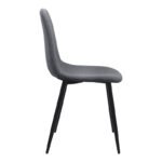 Καρέκλα τραπεζαρίας Iris Megapap γκρι ύφασμα - μεταλλικό μαύρο πόδι 43x50x85εκ. - Image 6
