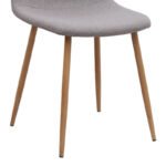 Καρέκλα τραπεζαρίας Iris Megapap μπεζ ύφασμα - μεταλλικό φυσικό πόδι 43x50x85εκ. - Image 10