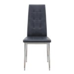 Καρέκλα τραπεζαρίας Rosa Megapap μαύρο PU - μεταλλικό πόδι χρωμίου 41x48x98εκ. - Image 4