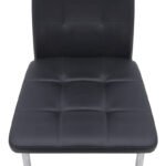 Καρέκλα τραπεζαρίας Rosa Megapap μαύρο PU - μεταλλικό πόδι χρωμίου 41x48x98εκ. - Image 7