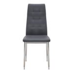 Καρέκλα τραπεζαρίας Rosa Megapap γκρι PU - μεταλλικό πόδι χρωμίου 41x48x98εκ. - Image 4