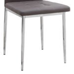 Καρέκλα τραπεζαρίας Rosa Megapap καφέ PU - μεταλλικό πόδι χρωμίου 41x48x98εκ. - Image 9