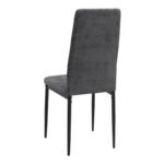 Καρέκλα τραπεζαρίας Rosa Megapap γκρι ύφασμα - μεταλλικό μαύρο πόδι 41x51x96εκ. - Image 3