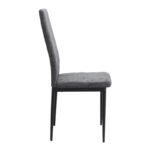 Καρέκλα τραπεζαρίας Rosa Megapap γκρι ύφασμα - μεταλλικό μαύρο πόδι 41x51x96εκ. - Image 5