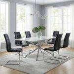 Καρέκλα τραπεζαρίας Vela Megapap μαύρο PU - μεταλλική βάση χρωμίου 41x61x107εκ. - Image 3