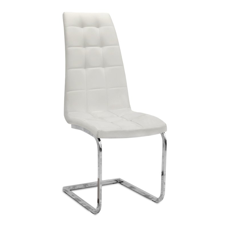 GP001-00502-0 Καρέκλα τραπεζαρίας Vela Megapap λευκό PU - μεταλλική βάση χρωμίου 41x61x107εκ. - Image 1