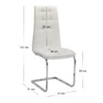 Καρέκλα τραπεζαρίας Vela Megapap λευκό PU - μεταλλική βάση χρωμίου 41x61x107εκ. - Image 11