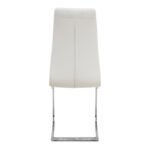 Καρέκλα τραπεζαρίας Vela Megapap λευκό PU - μεταλλική βάση χρωμίου 41x61x107εκ. - Image 5