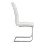 Καρέκλα τραπεζαρίας Vela Megapap λευκό PU - μεταλλική βάση χρωμίου 41x61x107εκ. - Image 6