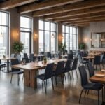 Καρέκλα τραπεζαρίας Fina Megapap ανθρακί ύφασμα - μεταλλικό μαύρο πόδι 43x58x95εκ. - Image 4