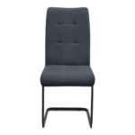 Καρέκλα τραπεζαρίας Laura Megapap ανθρακί ύφασμα - μεταλλική μαύρη βάση 42x58x98εκ. - Image 5