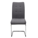 Καρέκλα τραπεζαρίας Laura Megapap γκρι ύφασμα - μεταλλική βάση χρωμίου 42x58x98εκ. - Image 5