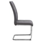 Καρέκλα τραπεζαρίας Laura Megapap γκρι ύφασμα - μεταλλική βάση χρωμίου 42x58x98εκ. - Image 6