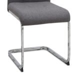 Καρέκλα τραπεζαρίας Laura Megapap γκρι ύφασμα - μεταλλική βάση χρωμίου 42x58x98εκ. - Image 10