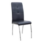 Καρέκλα τραπεζαρίας Alma Megapap μαύρο PU - μεταλλικό πόδι χρωμίου 42x53x97εκ.