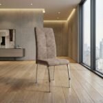 Καρέκλα τραπεζαρίας Alma Megapap μπεζ PU - μεταλλικό πόδι χρωμίου 42x53x97εκ. - Image 2