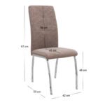 Καρέκλα τραπεζαρίας Alma Megapap μπεζ PU - μεταλλικό πόδι χρωμίου 42x53x97εκ. - Image 11