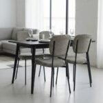 Καρέκλα τραπεζαρίας Kevin Megapap λαδί ύφασμα - μεταλλικό μαύρο πόδι 48x51x87εκ. - Image 3