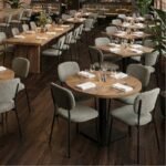 Καρέκλα τραπεζαρίας Kevin Megapap λαδί ύφασμα - μεταλλικό μαύρο πόδι 48x51x87εκ. - Image 4