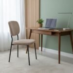 Καρέκλα τραπεζαρίας Kevin Megapap μόκα ύφασμα - μεταλλικό μαύρο πόδι 48x51x87εκ. - Image 5