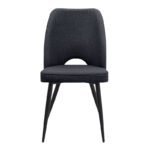 Καρέκλα τραπεζαρίας Christy Megapap ανθρακί ύφασμα - μεταλλικό μαύρο πόδι 47x59x90εκ. - Image 5