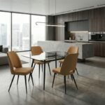 Καρέκλα τραπεζαρίας Christy Megapap μουσταρδί ύφασμα - μεταλλικό μαύρο πόδι 47x59x90εκ. - Image 3