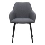 Πολυθρόνα τραπεζαρίας Monica Megapap γκρι ύφασμα - μεταλλικό μαύρο πόδι 54x57x84εκ. - Image 5