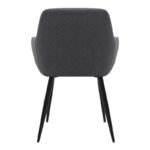 Πολυθρόνα τραπεζαρίας Monica Megapap γκρι ύφασμα - μεταλλικό μαύρο πόδι 54x57x84εκ. - Image 7