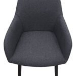 Πολυθρόνα τραπεζαρίας Monica Megapap γκρι ύφασμα - μεταλλικό μαύρο πόδι 54x57x84εκ. - Image 8