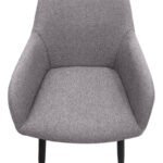 Πολυθρόνα τραπεζαρίας Monica Megapap μπεζ ύφασμα - μεταλλικό μαύρο πόδι 54x57x84εκ. - Image 8