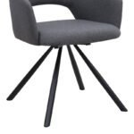 Πολυθρόνα τραπεζαρίας Gabriel Megapap γκρι ύφασμα - μεταλλικό μαύρο πόδι 58x60x85εκ. - Image 11