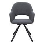 Πολυθρόνα τραπεζαρίας Gabriel Megapap γκρι ύφασμα - μεταλλικό μαύρο πόδι 58x60x85εκ. - Image 6