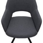 Πολυθρόνα τραπεζαρίας Gabriel Megapap γκρι ύφασμα - μεταλλικό μαύρο πόδι 58x60x85εκ. - Image 9