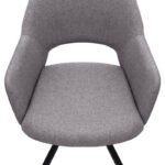 Πολυθρόνα τραπεζαρίας Gabriel Megapap μπεζ ύφασμα - μεταλλικό μαύρο πόδι 58x60x85εκ. - Image 9