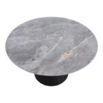 Τραπέζι Logan Megapap sintered stone - μέταλλο χρώμα γκρι εφέ μαρμάρου - μαύρο Ø120x72εκ. - Image 4