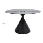 Τραπέζι Logan Megapap sintered stone - μέταλλο χρώμα γκρι εφέ μαρμάρου - μαύρο Ø120x72εκ. - Image 6