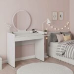 Τουαλέτα με καθρέπτη Curve Megapap χρώμα λευκό 90x47x142εκ.