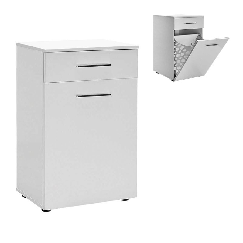 GP009-02751-0 Ντουλάπι - Καλάθι απλύτων Diamond Megapap χρώμα λευκό gloss 52x38x83εκ. - Image 1