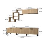 Σύνθεση τηλεόρασης Heydar Megapap χρώμα φυσικό οξιάς 210x35x50εκ. - Image 4