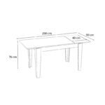 Τραπέζι Helmut Megapap επεκτεινόμενο χρώμα γκρι σκυροδέματος 160/200x90x76εκ. - Image 4