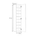 Ντουλάπα ρούχων - παπουτσοθήκη Visla Megapap μονόφυλλη με καθρέπτη χρώμα λευκό 45x36x187εκ. - Image 4