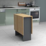 Τραπέζι Pepe Megapap επεκτεινόμενο χρώμα ανθρακί - φυσικό οξιάς 28(56+56)x77x75εκ. - Image 4