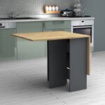 Τραπέζι Pepe Megapap επεκτεινόμενο χρώμα ανθρακί - φυσικό οξιάς 28(56+56)x77x75εκ. - Image 5