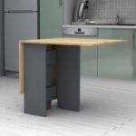 Τραπέζι Pepe Megapap επεκτεινόμενο χρώμα ανθρακί - φυσικό οξιάς 28(56+56)x77x75εκ. - Image 7