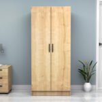 Ντουλάπα ρούχων Vivian Megapap δίφυλλη χρώμα φυσικό οξιάς 80x51,8x181εκ. - Image 4