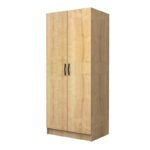 Ντουλάπα ρούχων Vivian Megapap δίφυλλη χρώμα φυσικό οξιάς 80x51,8x181εκ. - Image 5